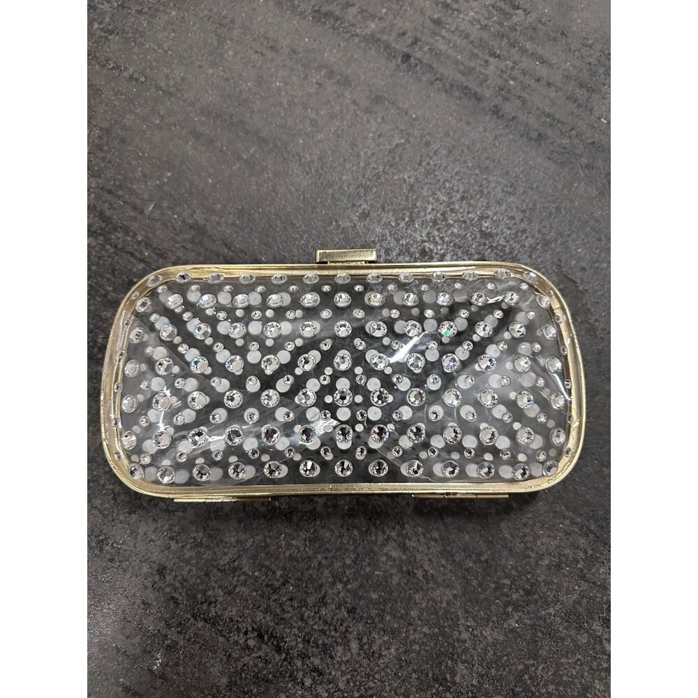 Blumarine Plexi Clutch in Transparent & Crystal Italy